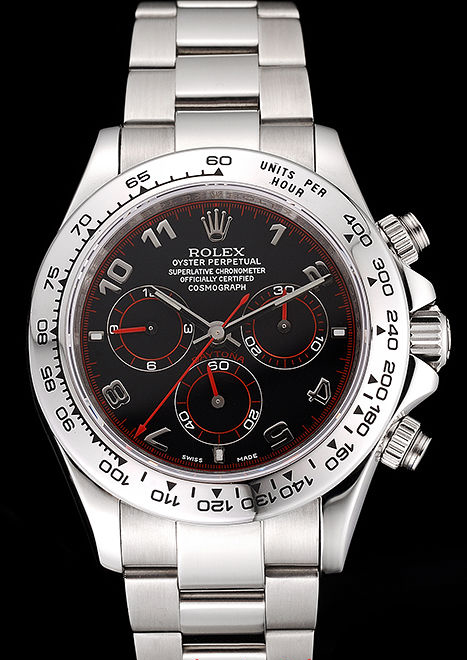 Swiss Rolex Daytona Stainless Steel Bracelet Black Dial 80296
