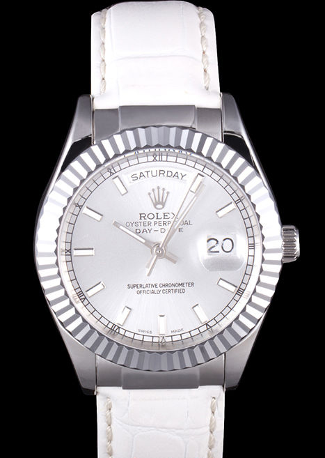 Rolex Day-Date Oyster Collection White Leather Band 621488