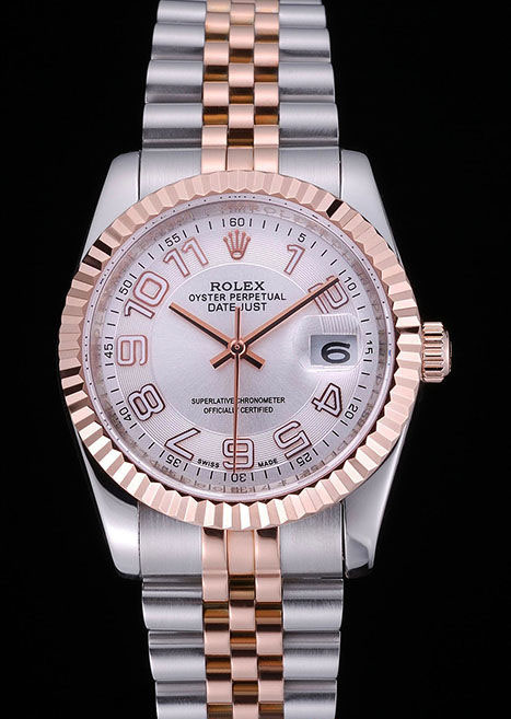 Rolex DateJust White Dial Stainless Steel and Gold Bracelet 622544